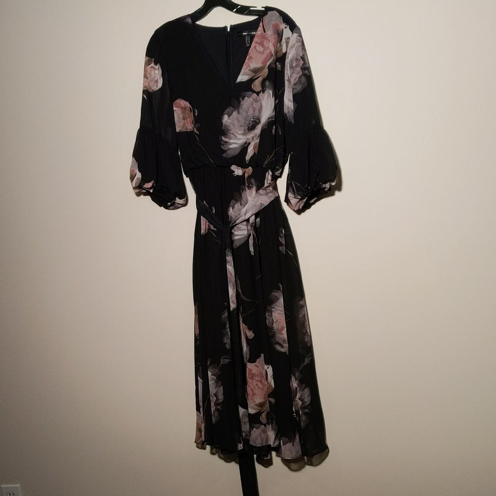 Floral Black Dress